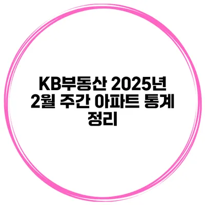 KB부동산 2025년 2월 주간 아파트 통계 정리