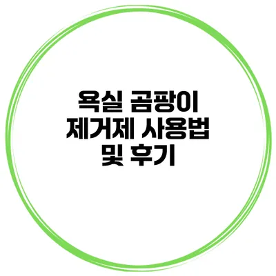 욕실 곰팡이 제거제 사용법 및 후기