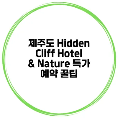 제주도 Hidden Cliff Hotel & Nature 특가 예약 꿀팁