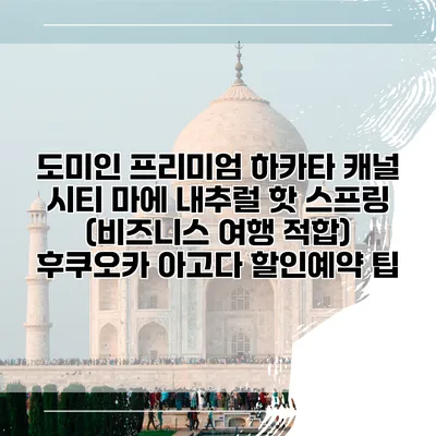 도미인 프리미엄 하카타 캐널 시티 마에 내추럴 핫 스프링 (비즈니스 여행 적합) 후쿠오카 아고다 할인예약 팁