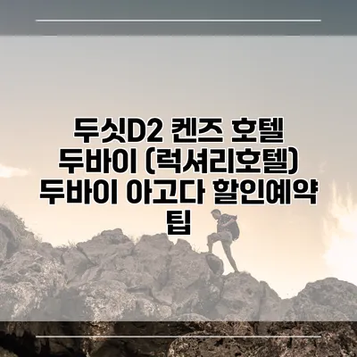 두싯D2 켄즈 호텔 두바이 (럭셔리호텔) 두바이 아고다 할인예약 팁