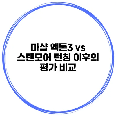 마샬 액톤3 vs 스탠모어 런칭 이후의 평가 비교
