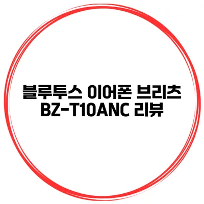 블루투스 이어폰 브리츠 BZ-T10ANC 리뷰