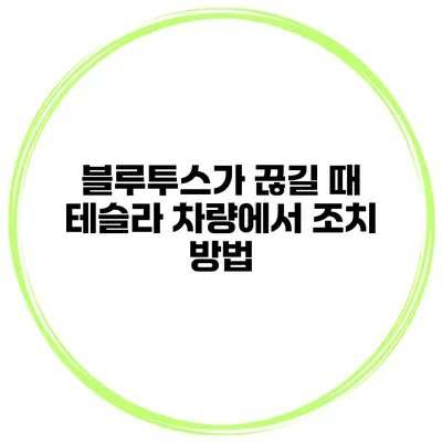 블루투스가 끊길 때 테슬라 차량에서 조치 방법