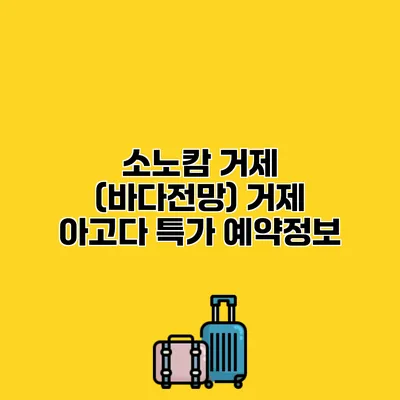 소노캄 거제 (바다전망) 거제 아고다 특가 예약정보
