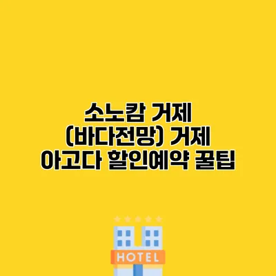 소노캄 거제 (바다전망) 거제 아고다 할인예약 꿀팁
