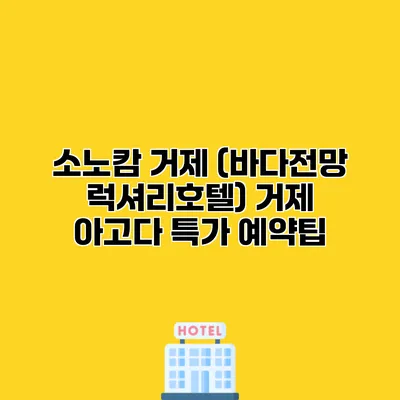 소노캄 거제 (바다전망 럭셔리호텔) 거제 아고다 특가 예약팁
