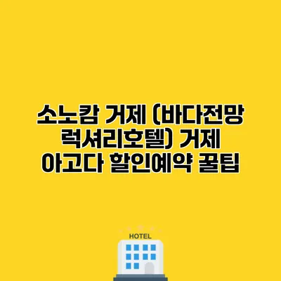 소노캄 거제 (바다전망 럭셔리호텔) 거제 아고다 할인예약 꿀팁
