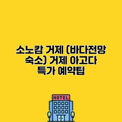 소노캄 거제 (바다전망 숙소) 거제 아고다 특가 예약팁