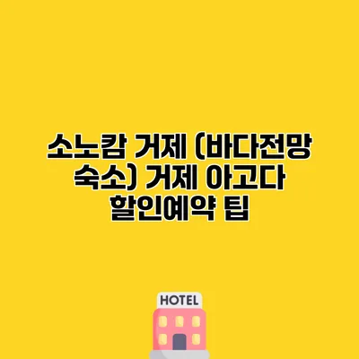 소노캄 거제 (바다전망 숙소) 거제 아고다 할인예약 팁