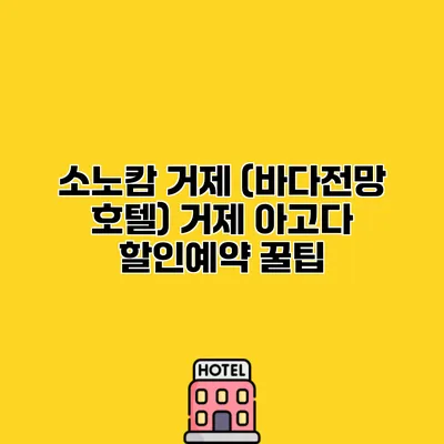 소노캄 거제 (바다전망 호텔) 거제 아고다 할인예약 꿀팁