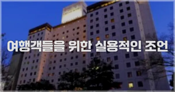 여행객들을 위한 실용적인 조언