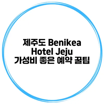 제주도 Benikea Hotel Jeju 가성비 좋은 예약 꿀팁