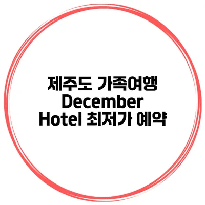 제주도 가족여행 December Hotel 최저가 예약