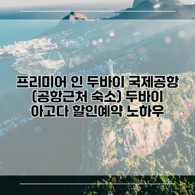 프리미어 인 두바이 국제공항 (공항근처 숙소) 두바이 아고다 할인예약 노하우