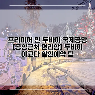 프리미어 인 두바이 국제공항 (공항근처 편리함) 두바이 아고다 할인예약 팁