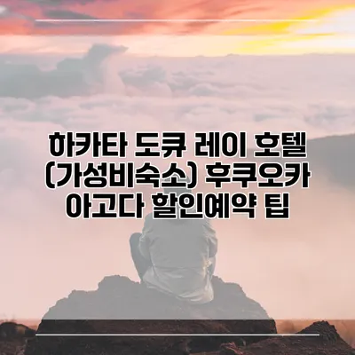 하카타 도큐 레이 호텔 (가성비숙소) 후쿠오카 아고다 할인예약 팁