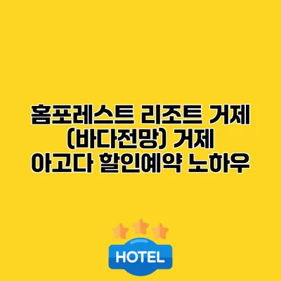 홈포레스트 리조트 거제 (바다전망) 거제 아고다 할인예약 노하우