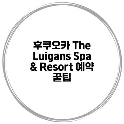 후쿠오카 The Luigans Spa & Resort 예약 꿀팁